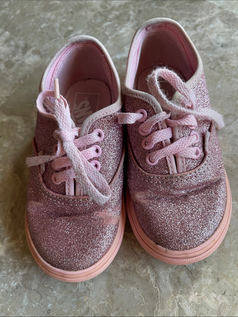 Vans Kids Glitter Pink Low-Top Sneakers